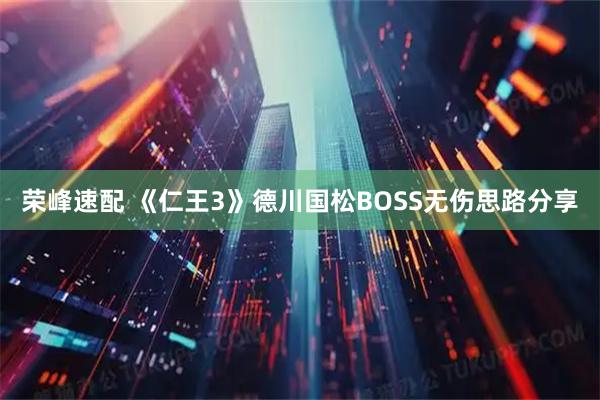 荣峰速配 《仁王3》德川国松BOSS无伤思路分享